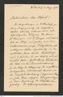 Nachlass Franz Steindachner, Brief von Josef Szombathy an Franz Steindachner (08.08.1908), Inv.Nr. 534.14, Seite 1
